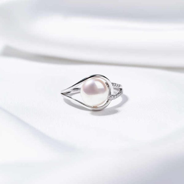 S925 Pure Silver Pearl Ring, Female Niche Design, Light Luxury, High-end Feeling, Cool Style, Instagram Trendy Fashion