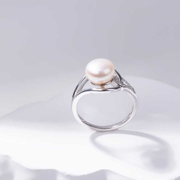 S925 Pure Silver Pearl Ring, Female Niche Design, Light Luxury, High-end Feeling, Cool Style, Instagram Trendy Fashion