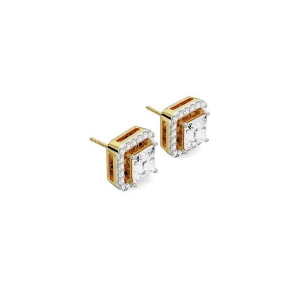 Glossy 2.33 TCW CT Carat Brilliant Round Diamond Halo Earrings Fine Platinum IGI Certified for Party Women's Gift CVD