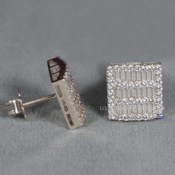 Hot Selling 14kt White Gold Lab Grown Diamond Earring Luxury Jewelry High Quality Women Stud Earrings Latest Design Collection