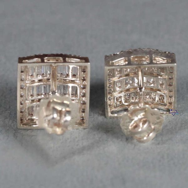 Hot Selling 14kt White Gold Lab Grown Diamond Earring Luxury Jewelry High Quality Women Stud Earrings Latest Design Collection