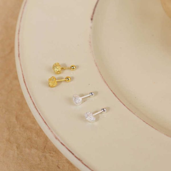 Chris April in Stock Fine Jewelry Sterling Silver 14k Gold Plated Custom Vermeil rocky Screw Clasp Stud Earrings