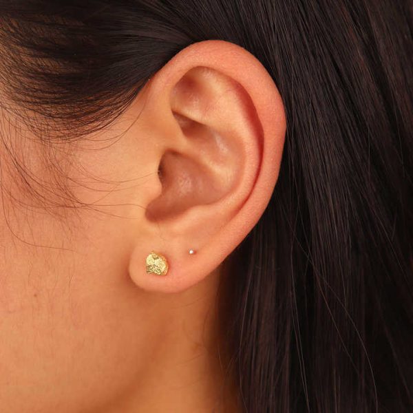 Chris April in Stock Fine Jewelry Sterling Silver 14k Gold Plated Custom Vermeil rocky Screw Clasp Stud Earrings