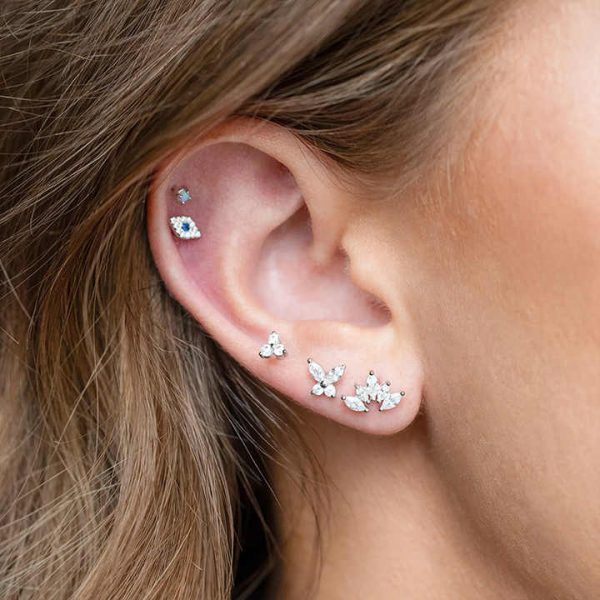 Dropshipping 925 Silver Jewelry Wholesale 925 Sterling Silver Minimalist Small Zircon Stud Earrings Gold Plated Earrings Women