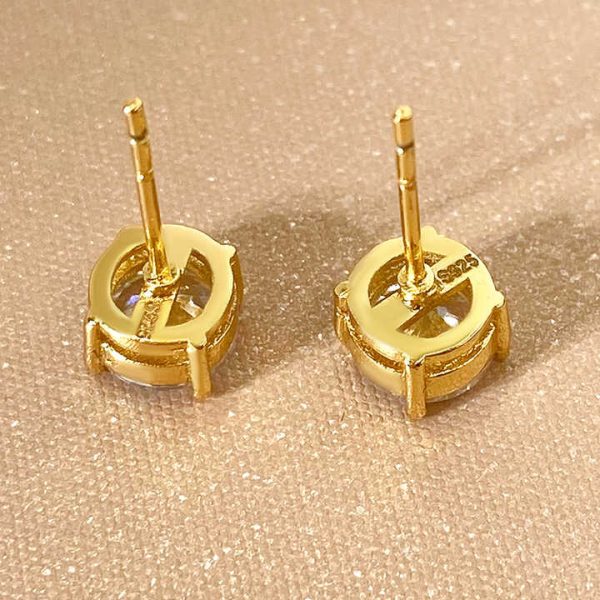 4mm-10mm Classic 925 Sterling Silver Stud Earrings Fine Jewelry with Gold Plating for Gifts or Parties