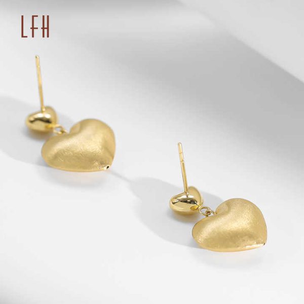Wholesale Fine Jewelry 18K Heart Shape Earrings AU750 Pure 18K Real Gold Pawnable Heart Earring Jewelry Gold 18k Real Gold