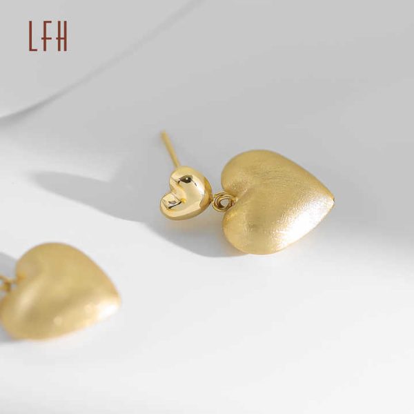 Wholesale Fine Jewelry 18K Heart Shape Earrings AU750 Pure 18K Real Gold Pawnable Heart Earring Jewelry Gold 18k Real Gold