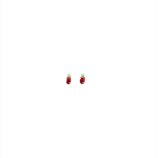 Fine Jewelry Boho Design S925 Sterling Silver 14k Gold Plated Mini Red Zircon Stud Earrings Ear Stud for Women