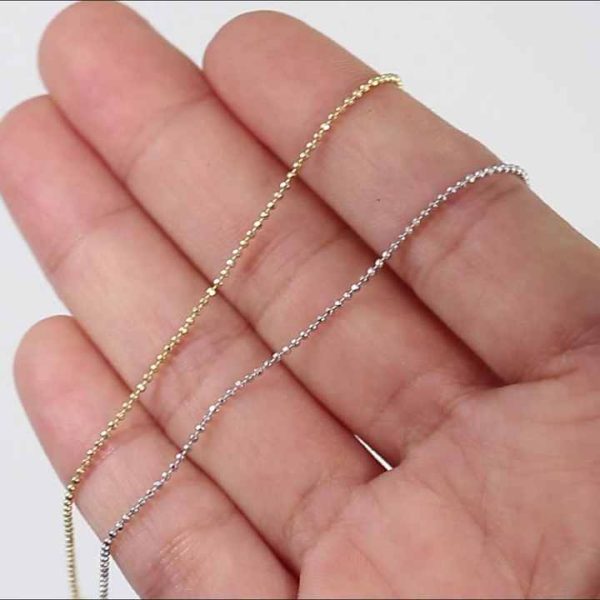 1.0mm Gold Ball Bead Chain Adjustable 925 Sterling Silver Anklet for Women | Trendy Foot Jewelry