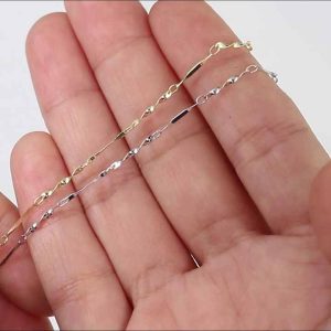 Twisted Link Adjustable 925 Sterling Silver Anklet for Women Simple Fine Jewelry Foot Bracelet