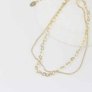 Waterproof 925 Sterling Silver Double Layered Heart Link Anklet for Women - Stackable Trendy Ankle Bracelet Jewelry