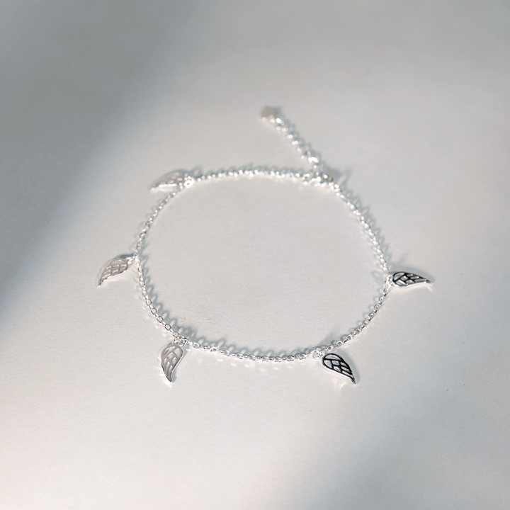Custom Anklet Fashion Jewelry Rhodium Plated Foot Chain Silver 925 Angel Wing Jewelry Sterling Silver Anklet