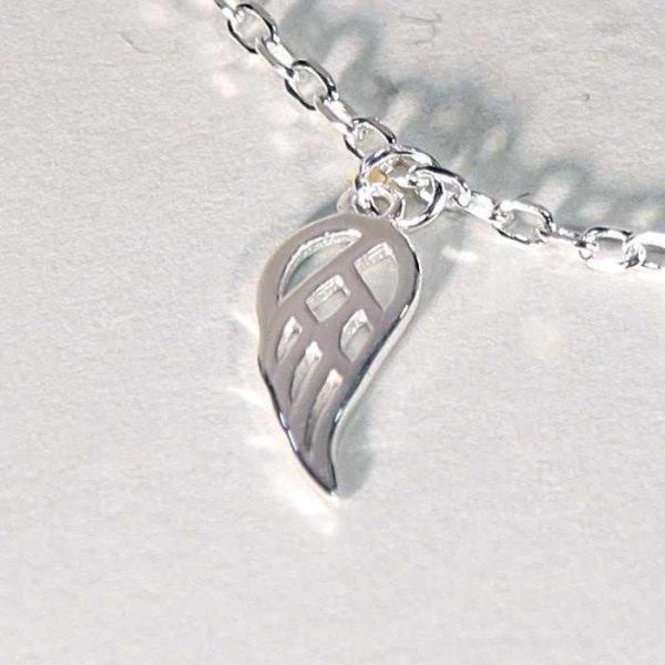 Custom Anklet Fashion Jewelry Rhodium Plated Foot Chain Silver 925 Angel Wing Jewelry Sterling Silver Anklet