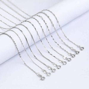 Korea Fashion 925 Sterling Silver Necklace Set 18K Gold Plated Snake Chain Necklace Box Custom Necklace Jewelry for Women