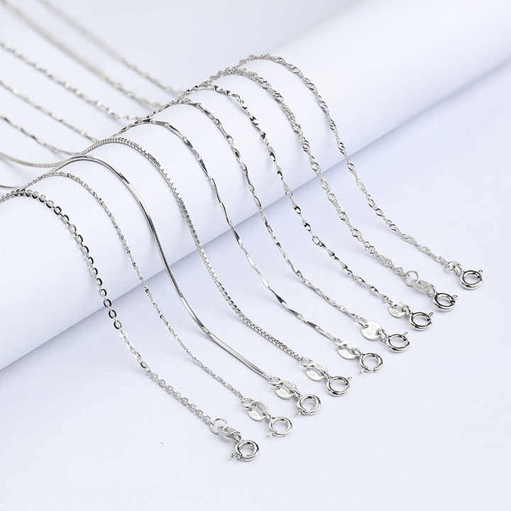 Korea Fashion 925 Sterling Silver Necklace Set 18K Gold Plated Snake Chain Necklace Box Custom Necklace Jewelry for Women