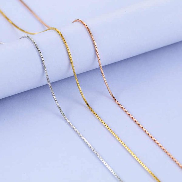 Korea Fashion 925 Sterling Silver Necklace Set 18K Gold Plated Snake Chain Necklace Box Custom Necklace Jewelry for Women