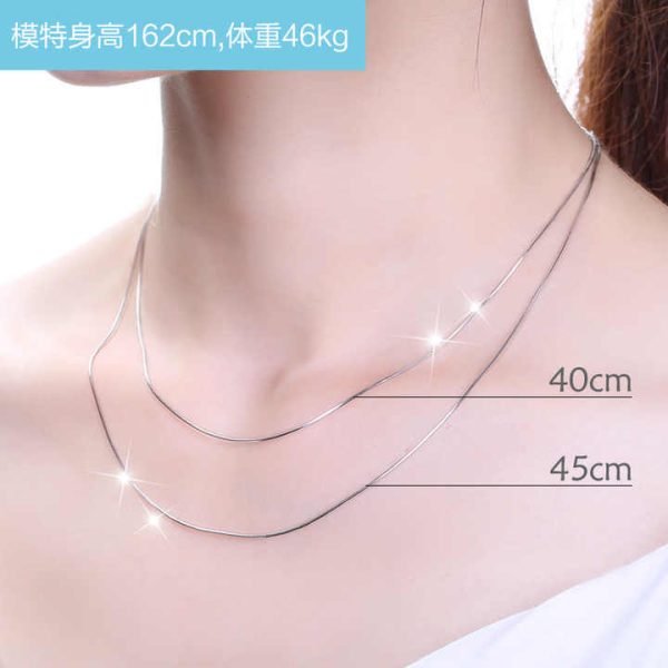 Korea Fashion 925 Sterling Silver Necklace Set 18K Gold Plated Snake Chain Necklace Box Custom Necklace Jewelry for Women