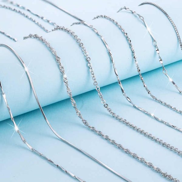 Korea Fashion 925 Sterling Silver Necklace Set 18K Gold Plated Snake Chain Necklace Box Custom Necklace Jewelry for Women