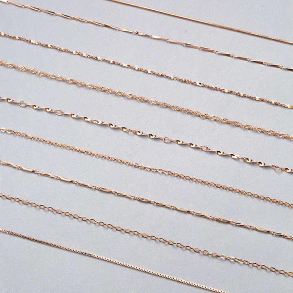 Korea Fashion 925 Sterling Silver Necklace Set 18K Gold Plated Snake Chain Necklace Box Custom Necklace Jewelry for Women