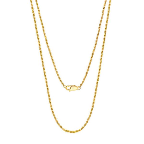 Fine Hot Sale 925 Sterling Silver 1.5mm 2mm 2.8mm 3.8mm Diamond Cut Rope Chain 18k Gold Plated Men Women Necklace