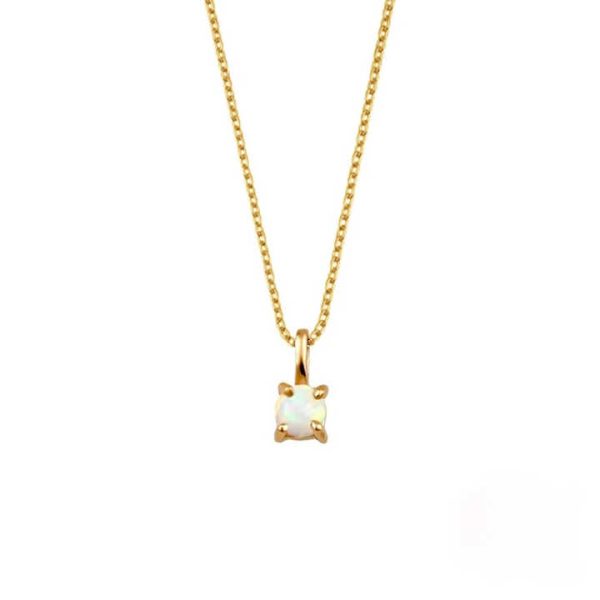 Fine Silver 925 Necklace for Women Fashion Gold Plated with SYn. Little Opal Charm Butterfly Shape Chain Jewelry