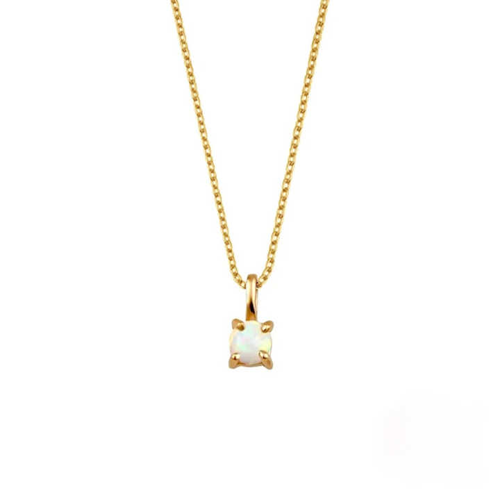 Fine Silver 925 Necklace for Women Fashion Gold Plated with SYn. Little Opal Charm Butterfly Shape Chain Jewelry