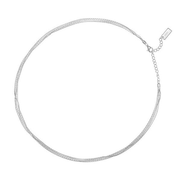 Korean Style Multi-layers Charm Necklace Gift Silver S925 Sterling Jewelry 5 Layered Tassel Shiny Necklace Women
