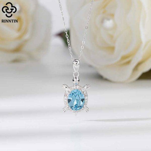 SSWN23 Fashion Jewelry Necklaces Animal Necklace Sterling Silver 925 Jewelry Turtle Crystal Pendant Necklaces