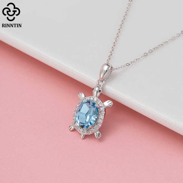 SSWN23 Fashion Jewelry Necklaces Animal Necklace Sterling Silver 925 Jewelry Turtle Crystal Pendant Necklaces