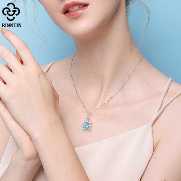 SSWN23 Fashion Jewelry Necklaces Animal Necklace Sterling Silver 925 Jewelry Turtle Crystal Pendant Necklaces