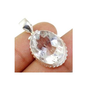 Classic 925 Sterling Silver Handmade Gemstone Pendant for Women and Unisex Customizable Jewelry