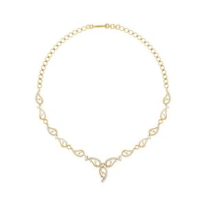 14K Yellow Gold Lab Diamond Necklace with 2.16 Carat EF-VS Stones