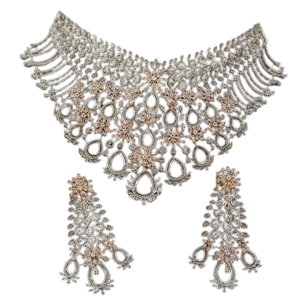 Diamond Necklace Set Mountings for Studding and Choker Design