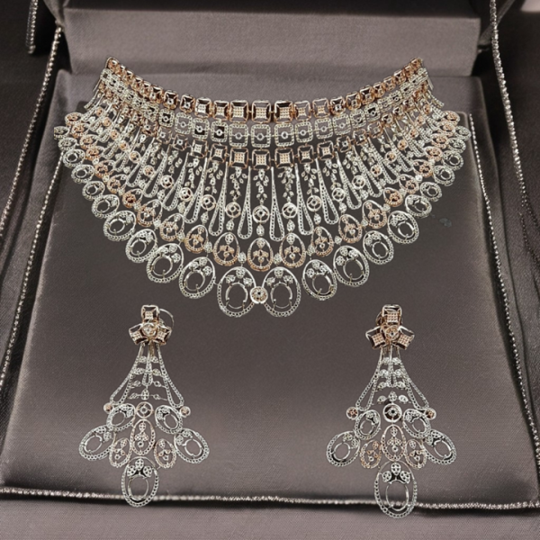 Diamond Necklace Set Mountings for Studding and Choker Design