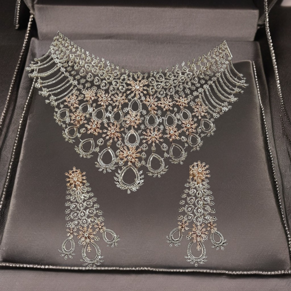 Diamond Necklace Set Mountings for Studding and Choker Design