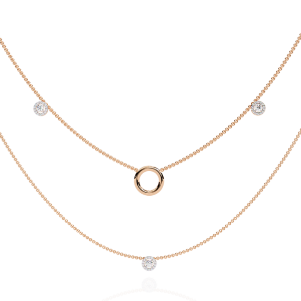 Luxury 18K Gold Double Layer Diamond Necklaces Finely Crafted with Labgrown and Natural Diamonds High-End Fine Jewelry