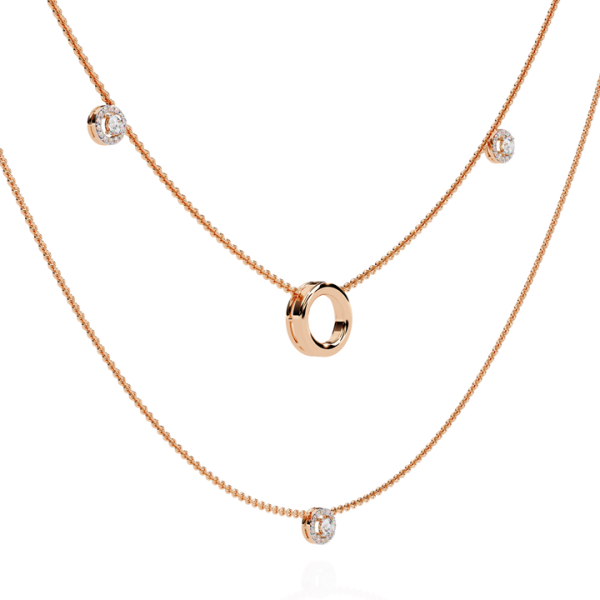 Luxury 18K Gold Double Layer Diamond Necklaces Finely Crafted with Labgrown and Natural Diamonds High-End Fine Jewelry