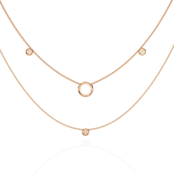Luxury 18K Gold Double Layer Diamond Necklaces Finely Crafted with Labgrown and Natural Diamonds High-End Fine Jewelry