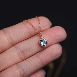 Gold Plated S925 Sterling Silver Crystal Heart Pendant Necklace for Party Wedding Engagement Gifts