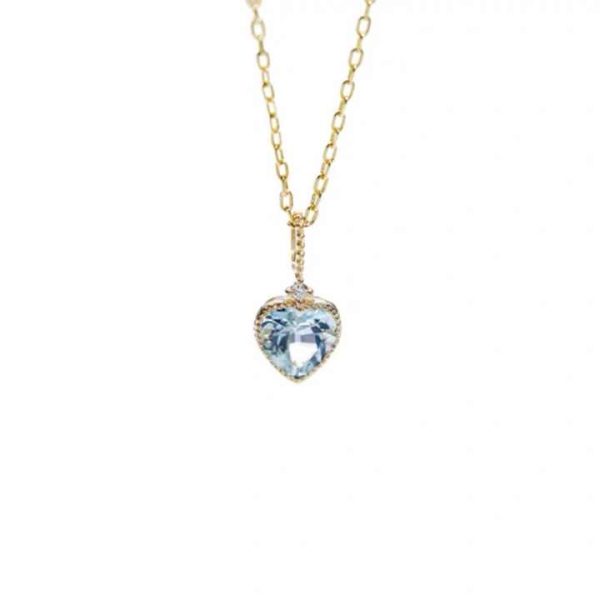 Exquisite Gold Plated Cz Heart Pendant Necklace S925 Sterling Silver Crystal Heart Necklace for Party