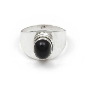 Handcrafted 925 Sterling Silver Black Onyx Gemstone Ring - Bohemian Dainty Jewelry for Wedding Anniversary Engagement