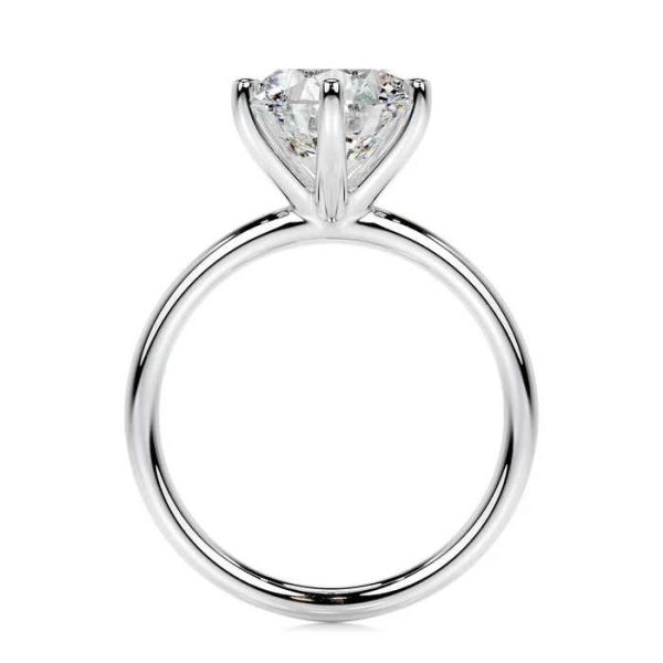 Exclusive 3 CT Round Brilliant Cut Lab Grown Solitaire Diamond Rings in 10Kt Fine Gold for Women's Events & Party