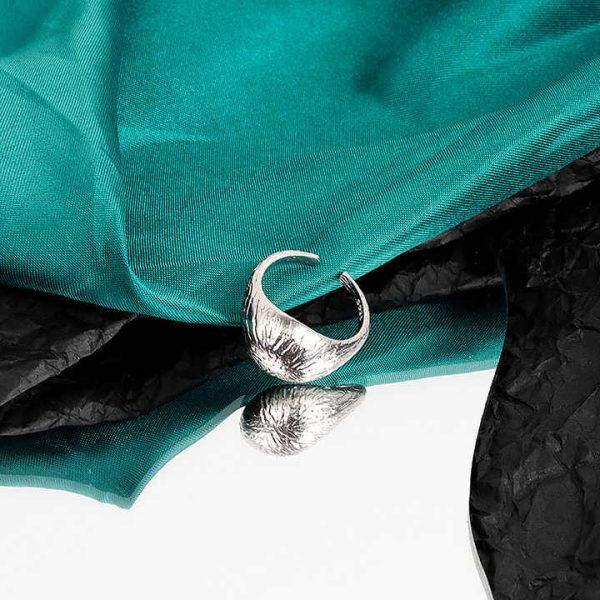 Manufacturer Direct 925 Pure Silver Ring for Women Versatile Gold Foil with Irregular Ring Concave Convex Wide Design Jewelry