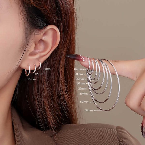 Wholesale Simple 925 Sterling Silver Earrings Huggies Small Big Geometric Gold Plated Bulk Hoops for Women Custom Fine Jewelry
