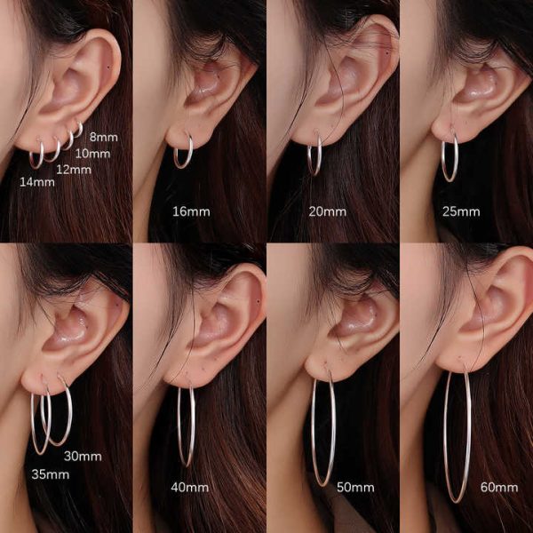 Wholesale Simple 925 Sterling Silver Earrings Huggies Small Big Geometric Gold Plated Bulk Hoops for Women Custom Fine Jewelry