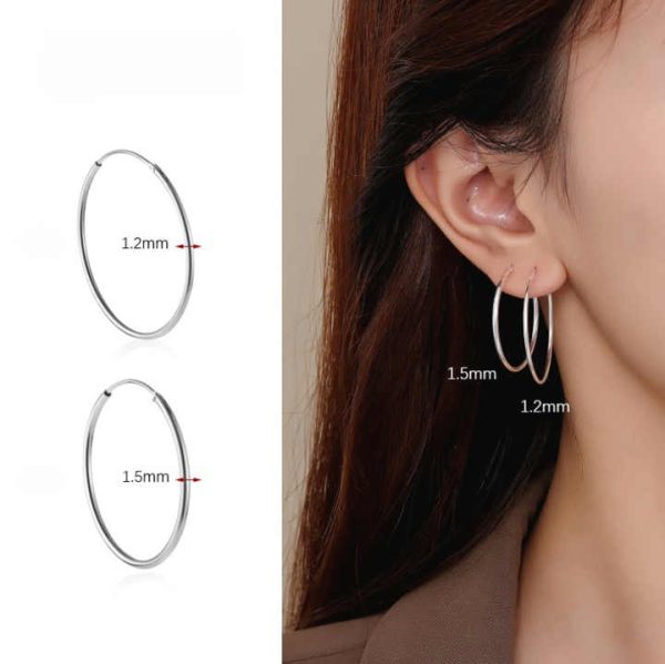 Wholesale Simple 925 Sterling Silver Earrings Huggies Small Big Geometric Gold Plated Bulk Hoops for Women Custom Fine Jewelry