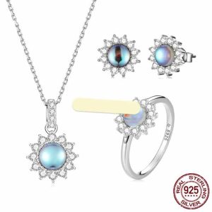Elegant 925 Sterling Silver Jewelry Set with Zircon Gemstones - Gold Plated Necklace, Earrings, and Bracelet for Weddings and Special Occasions