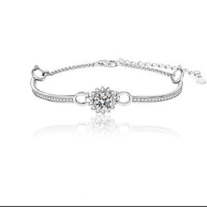 S925 Silver Moissanite Bracelet 1 2 Carat High Quality Light Luxury Exquisite Sunflower Bracelet for Women Factory Wholesale