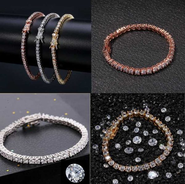 Classic Hip Hop Style 7 Inches 925 Sterling Silver Moissanite Tennis Link Moissanite Bracelet Moissanite Bracelets Bangles