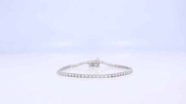 3.00Ct Round Moissanite Tennis Bracelet in 14K Solid Gold for Wedding Anniversary Gift